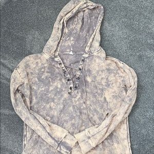 Wild pearl tie dye lace up sweatshirt